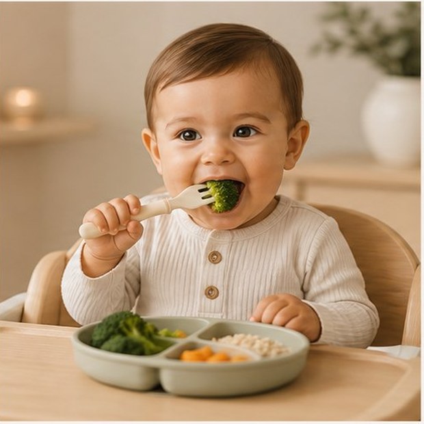 Bebê em introdução alimentar